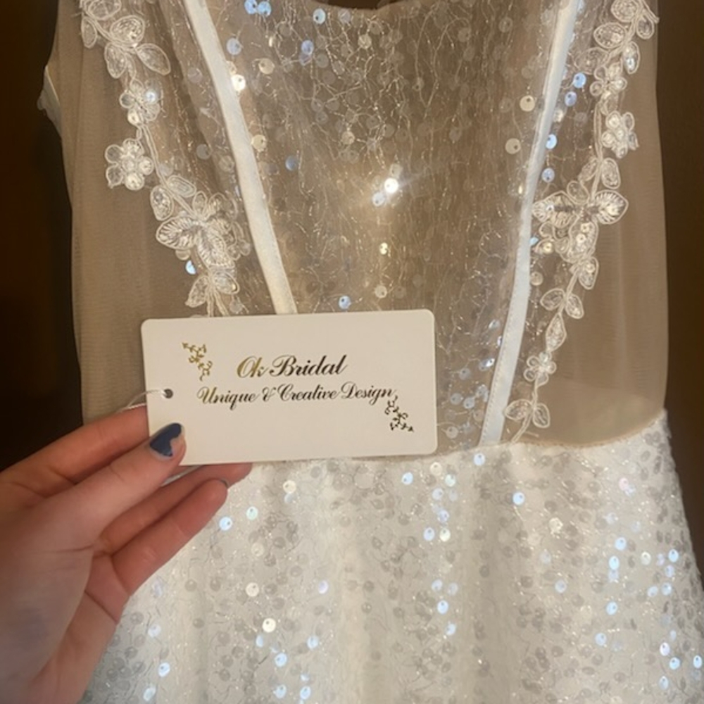 White Sequin Prom Dress